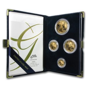 2006-W 4-Coin Proof Gold Eagle Set - Box & COA