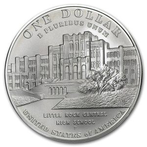 2007-P $1 Little Rock Central High School Desegregation Silver Commem - BU