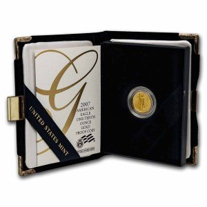 2007-W 1/10 oz Proof Gold Eagle $5 - Box & COA