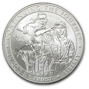 2010-P $1 Boy Scouts of America Silver Commem - BU