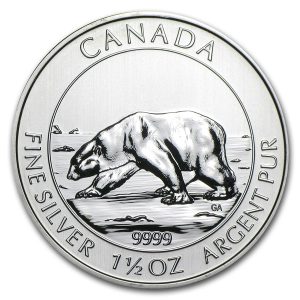 2013 1.5 oz Canadian Polar Bear Silver Coin