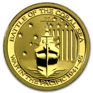 1/10 oz Australian Battle of the Coral Sea Gold Coin (Year Varies)