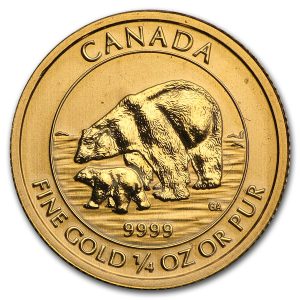2015 1/4 oz Canadian Polar Bear & Cub Gold Coin