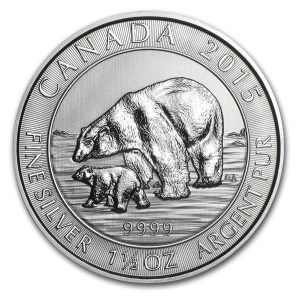 2015 1.5 oz Canadian Polar Bear & Cub Silver Coin
