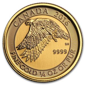 2016 1/4 oz Canadian Snow Falcon Gold Coin