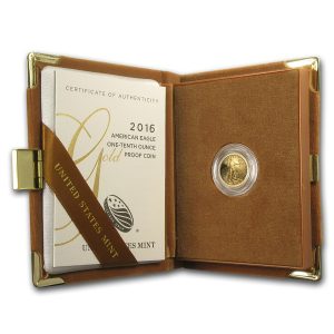 2016-W 1/10 oz Proof Gold Eagle $5 - Box & COA