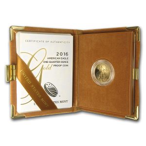 2016-W 1/4 oz Proof Gold Eagle $10 - Box & COA