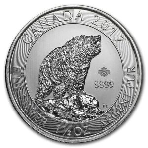 2017 1.5 oz Canadian Grizzly Bear Silver Coin