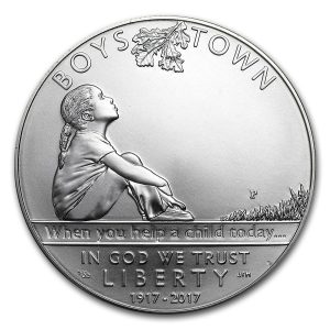 2017-P $1 Boys Town Centennial Silver Commem - BU