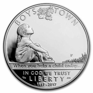 2017-P $1 Boys Town Centennial Silver Commem - Proof