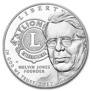 2017-P $1 Lions Club Centennial (Melvin Jones) Silver Commem - BU