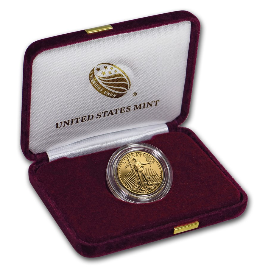 2018-W 1/4 oz Proof Gold Eagle $10 - Box & COA