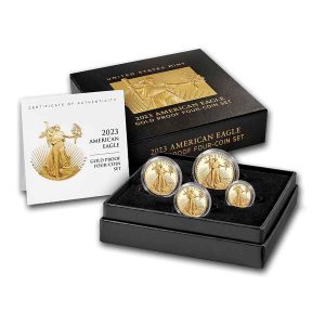 2023-W 4-Coin Proof Gold Eagle Set - Box & COA