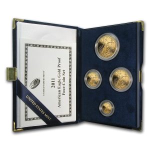 2011-W 4-Coin Proof Gold Eagle Set - Box & COA