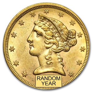 $5 Gold Liberty Half Eagle - Any Grade