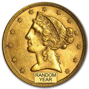 $5 Gold Liberty Half Eagle - BU