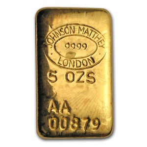 5 oz Gold Bar - Brand Varies .9999
