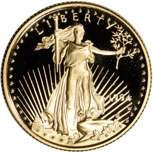1994-W 1/4 oz Proof Gold Eagle $10 - Box & COA