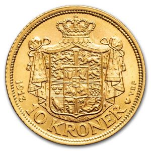 Denmark 10 Kroner Gold Coin (Year Varies)
