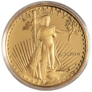 1989-P 1/10 oz Proof Gold Eagle $5 - Box & COA