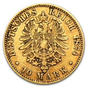 Germany 10 Mark Gold Coin (Year Varies)