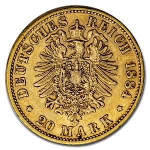 Germany 20 Mark Gold Coin (Year Varies)